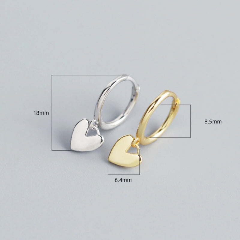 Handgemachte minimalistische Liebe Herz Charm Creolen