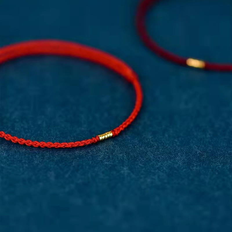 Carmiora Lucky Golden Bead geflochtenes Armband-Fußkettchen