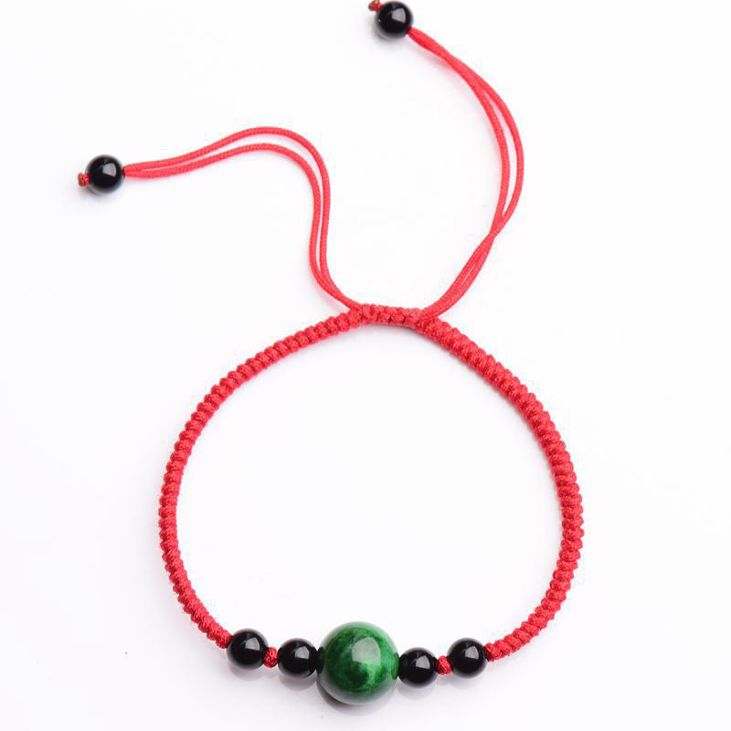 Carmiora Lucky and Success Jade-Armband mit roter Schnur