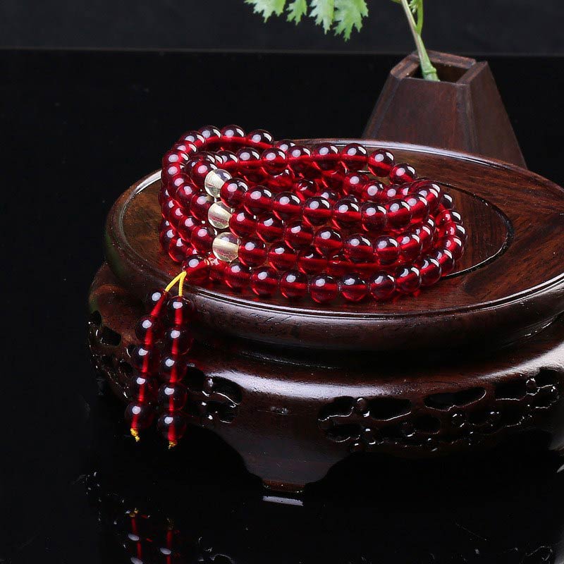 Carmiora 108 Perlen Bernstein Mala Balance Armband