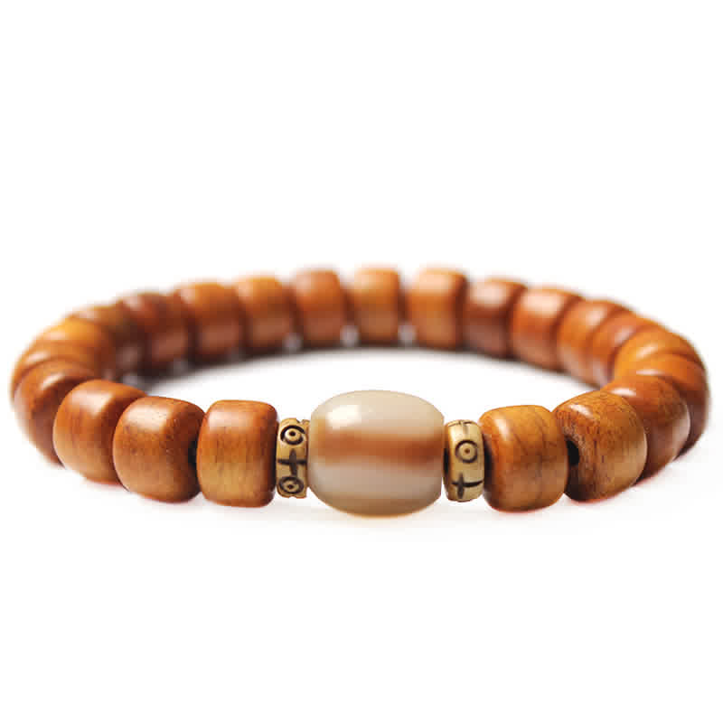 Carmiora tibetisches Yak-Knochen-Armband Om Mani Padme Hum