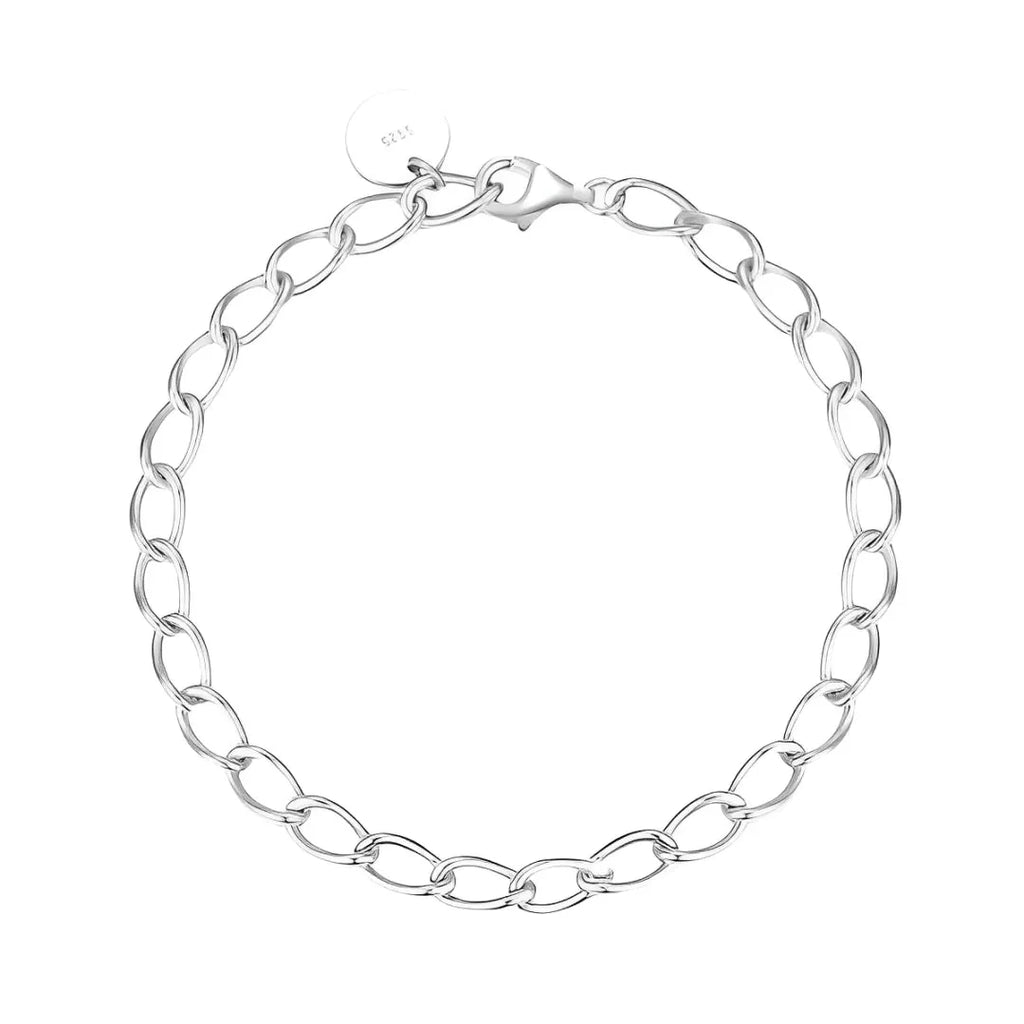 Elegantes verschlungenes silbernes Charm-Armband