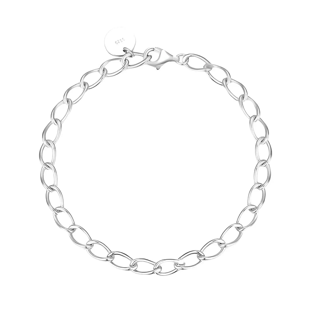 Elegantes verschlungenes silbernes Charm-Armband