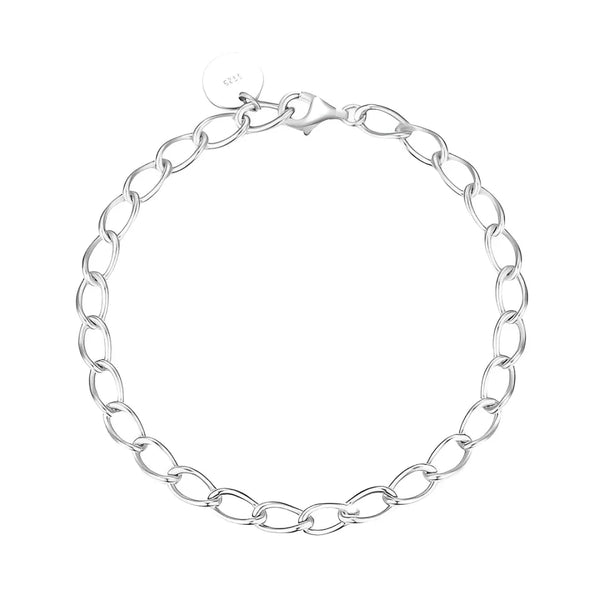 Elegantes verschlungenes silbernes Charm-Armband