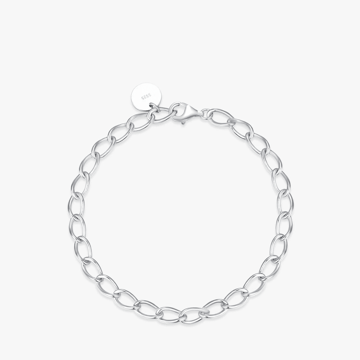 Elegantes verschlungenes silbernes Charm-Armband