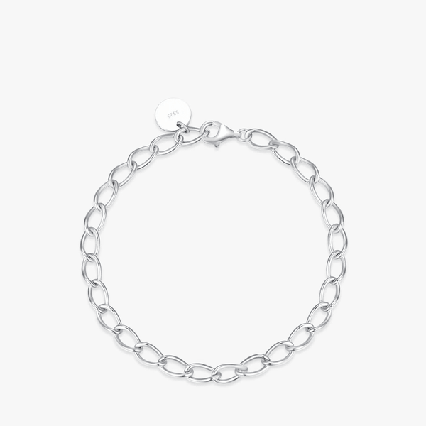 Elegantes verschlungenes silbernes Charm-Armband