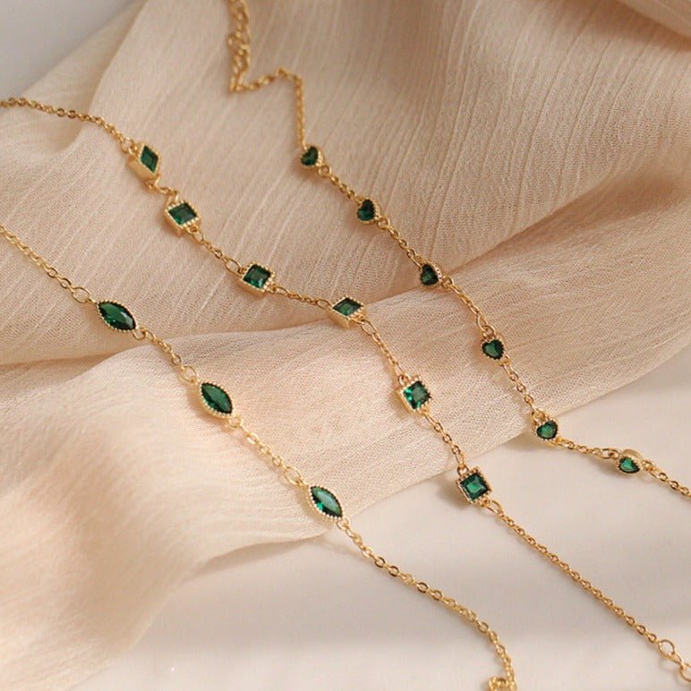 Smaragdarmband (massives Silber) - 3 Stile