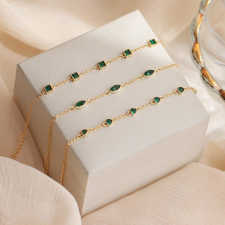 Smaragdarmband (massives Silber) - 3 Stile