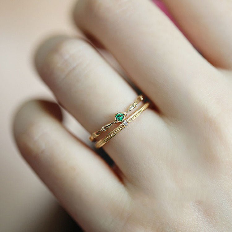 Smaragdring - Lilian (massives Silber)