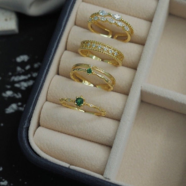 Smaragdring - Lilian (massives Silber)