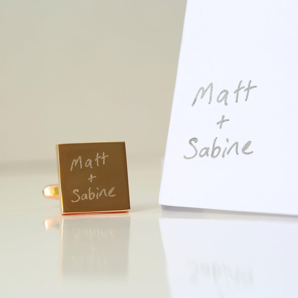 Gravierte Manschettenknöpfe - Eigene, echte Handschrift