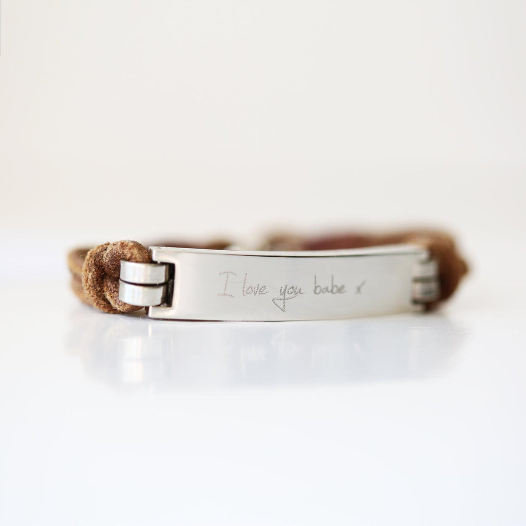 Lederarmband mit gravierter Handschrift