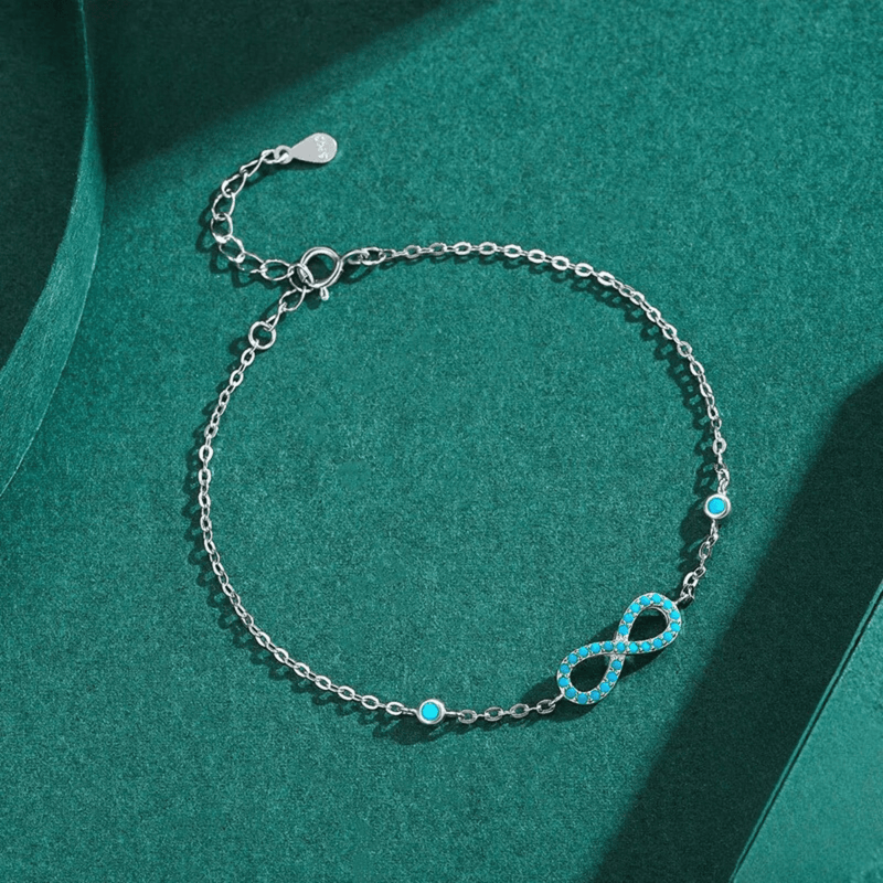 Ewiges Azur-Armband mit Unendlichkeitssymbol