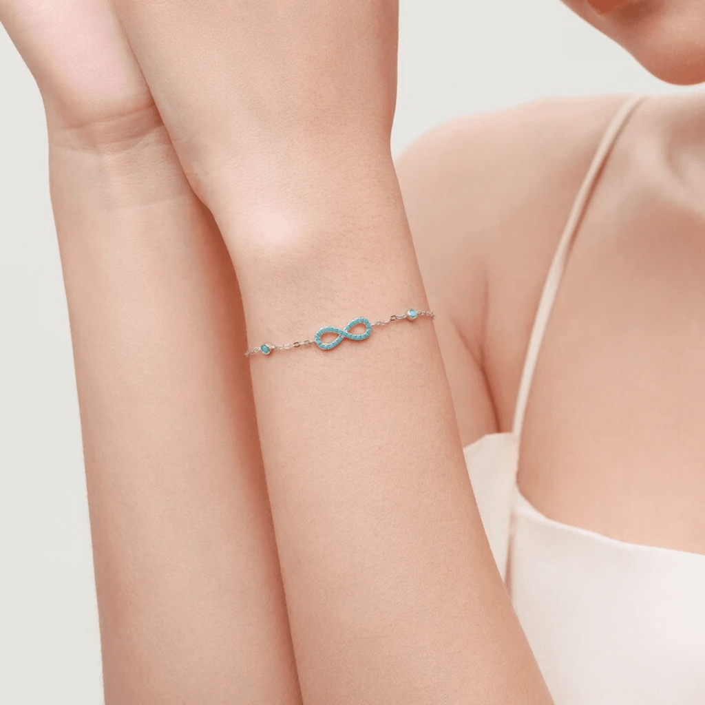 Ewiges Azur-Armband mit Unendlichkeitssymbol