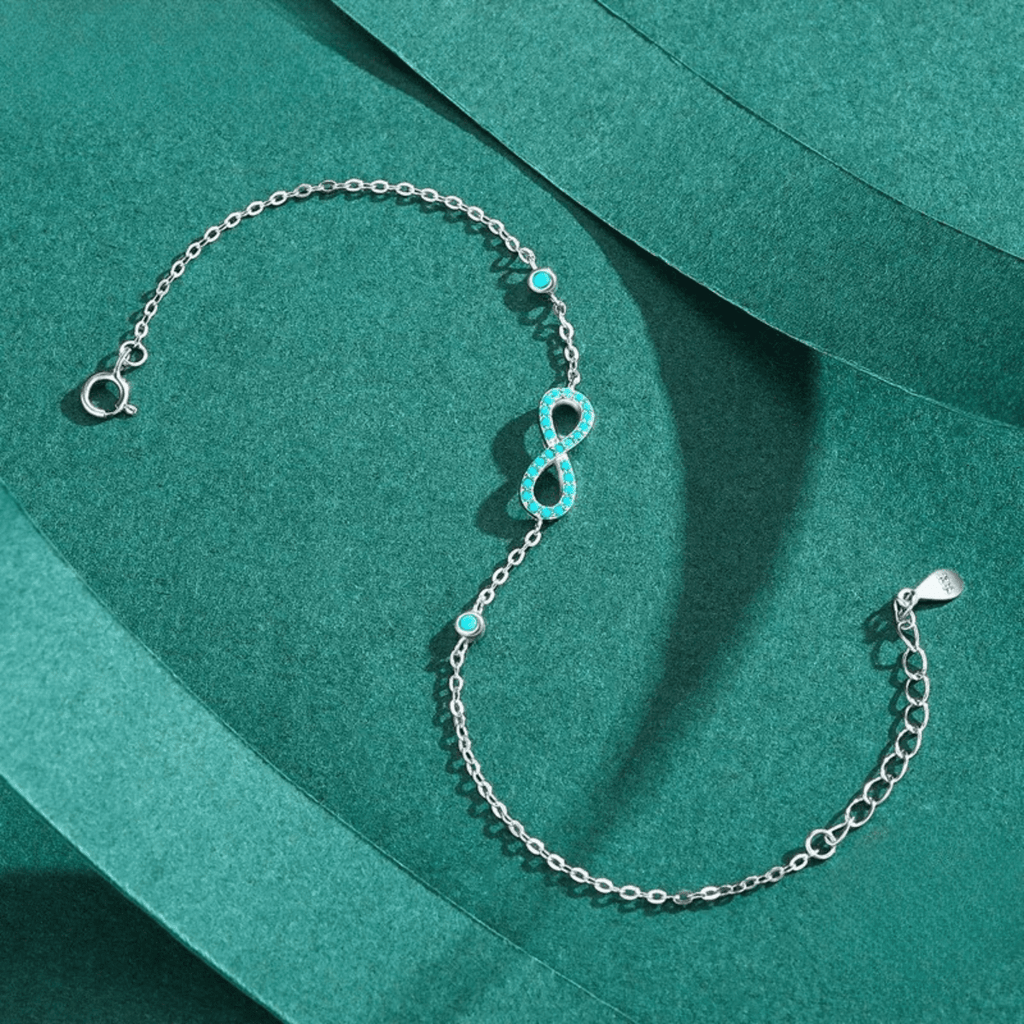 Ewiges Azur-Armband mit Unendlichkeitssymbol