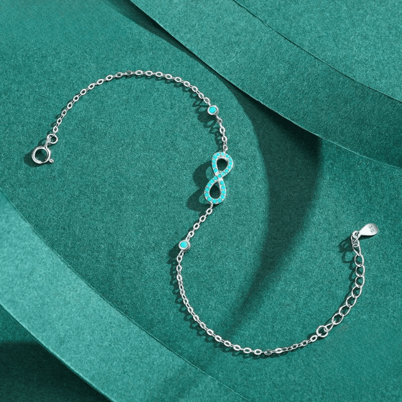 Ewiges Azur-Armband mit Unendlichkeitssymbol