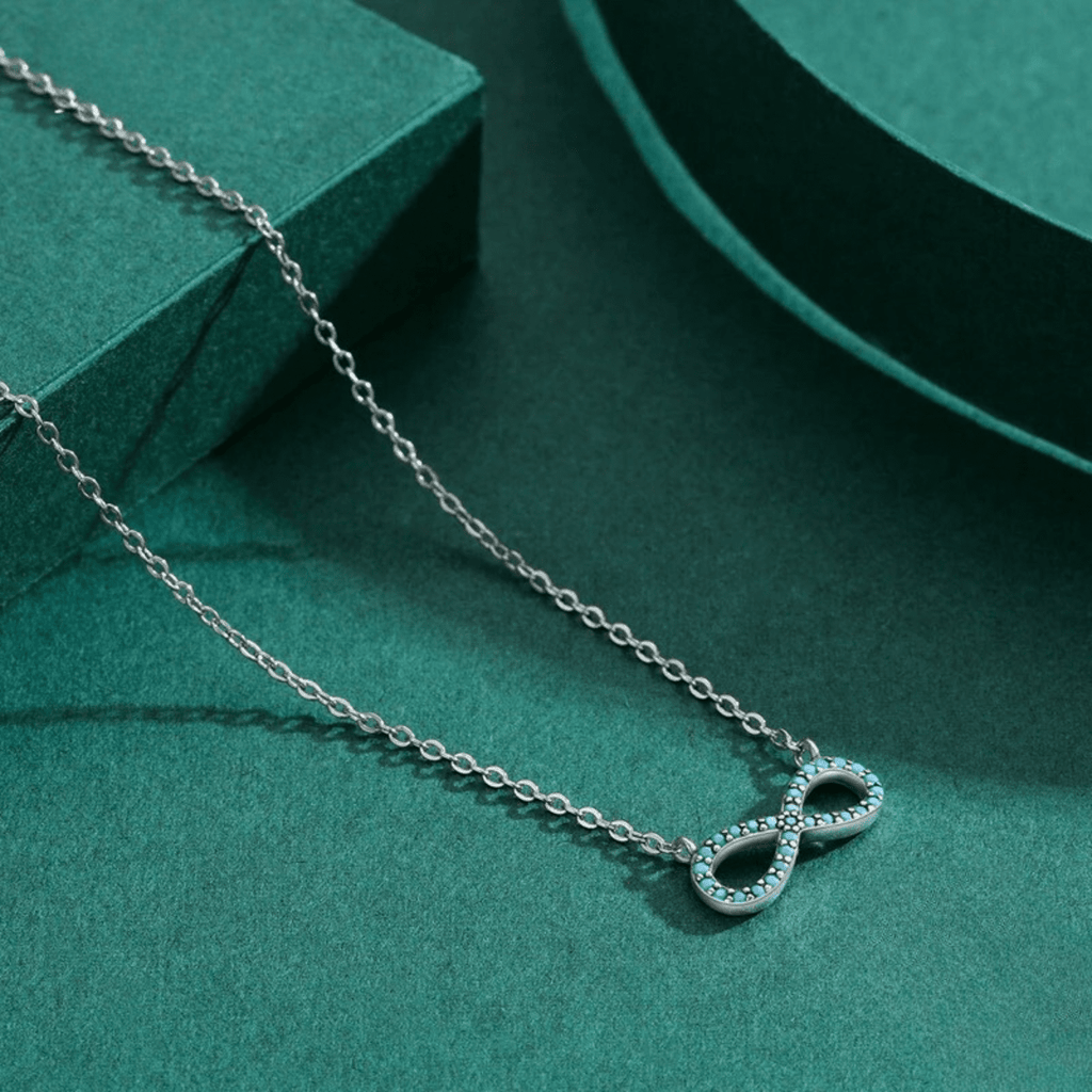 Ewige Halskette - Ewige türkisfarbene Funkenhalskette