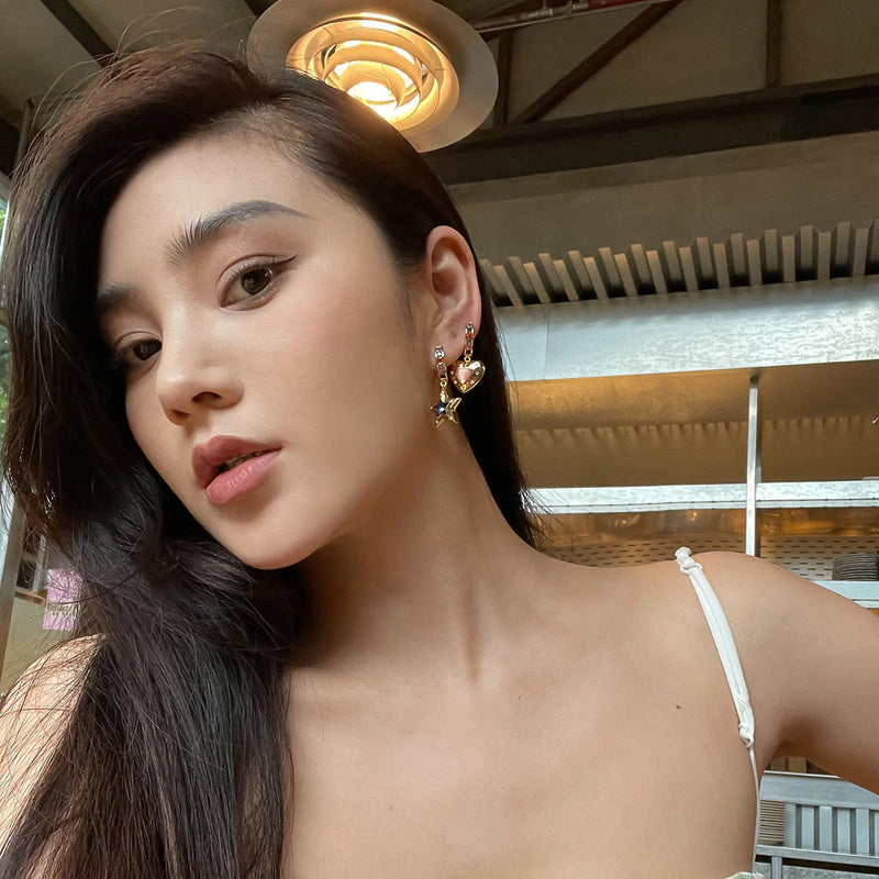 Ausgefallene Creolen „Magic Girl“ mit bunten Strasssteinen