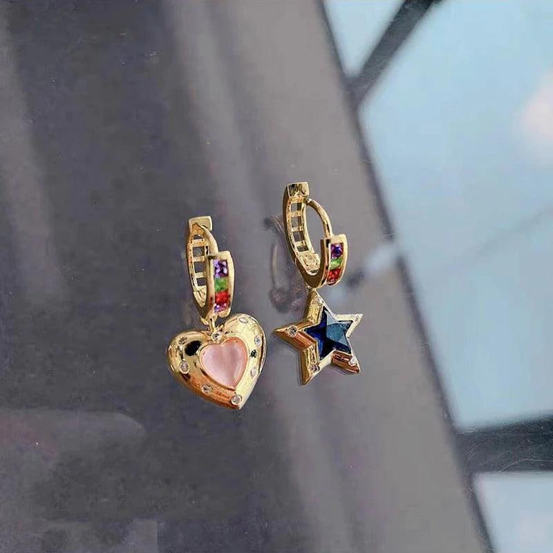 Ausgefallene Creolen „Magic Girl“ mit bunten Strasssteinen