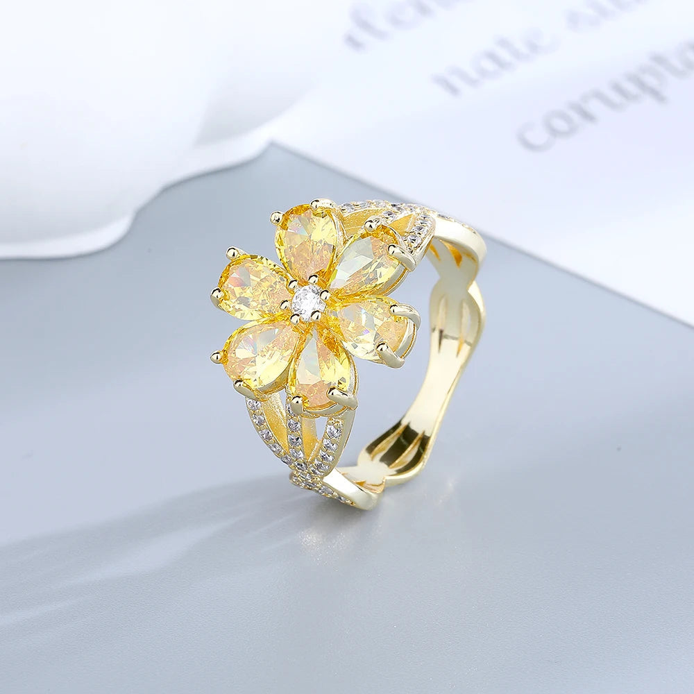 Carmiora - Blumen Zirkon Damenring