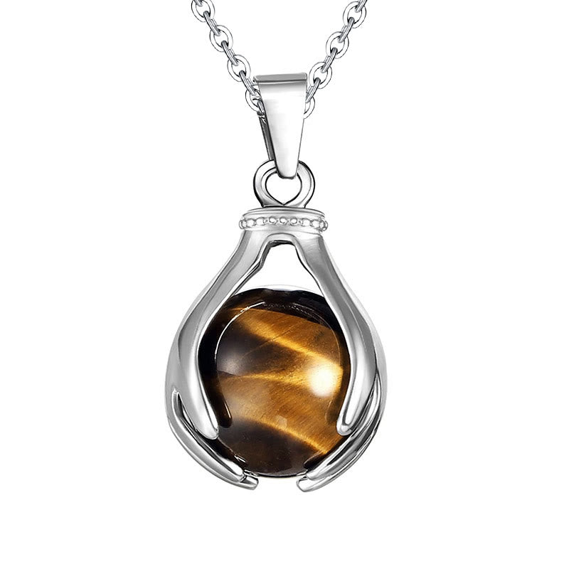 Carmiora Tigerauge-Heiledelstein-Halskette
