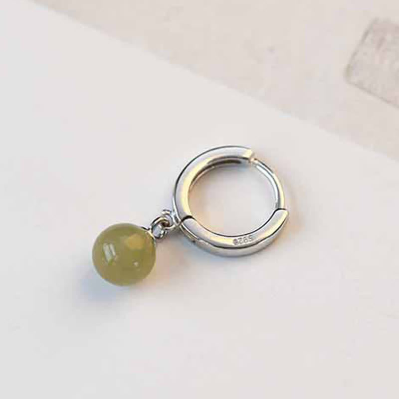 Carmiora Runde Jade Perlen Wohlstand Ohrringe