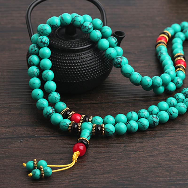 Carmiora tibetisches türkisfarbenes Heil-Mala-Armband