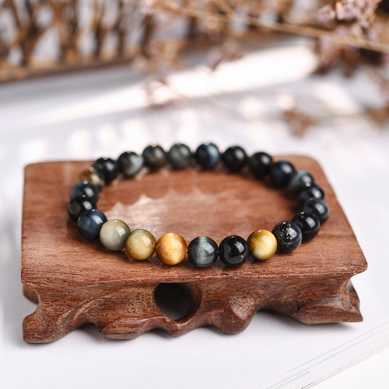 Carmiora Angst Stress Heilung Kristall Tigerauge Perlenarmband