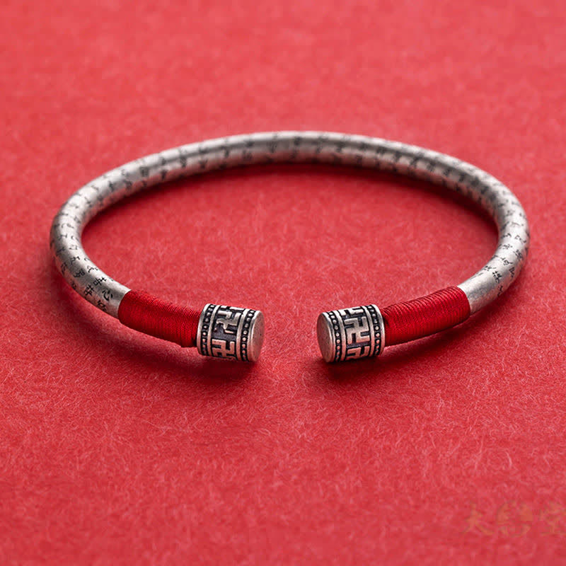 Carmiora Tibet Om Mani Padme Hum Glücksarmband mit roter Schnur