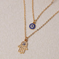 Carmiora Evil Eye Hamsa Symbol Segen Glückskette Halskette Anhänger