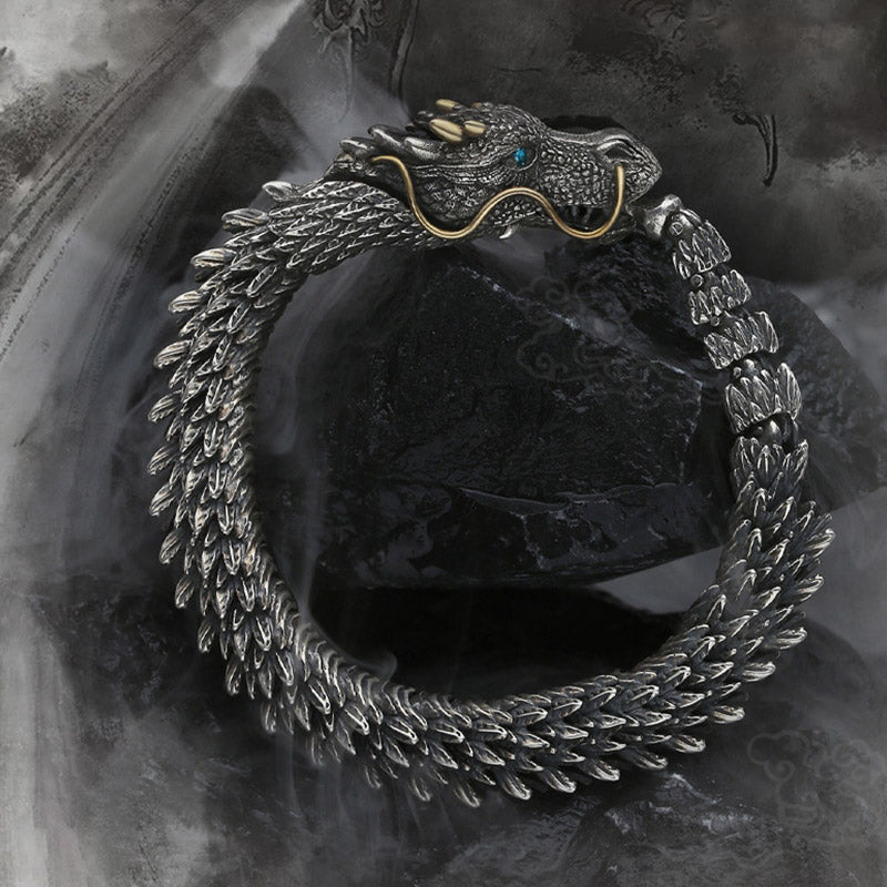 Carmiora Nordischer Drache, handgefertigtes Amulett, Glücksschutz, Kettenarmband