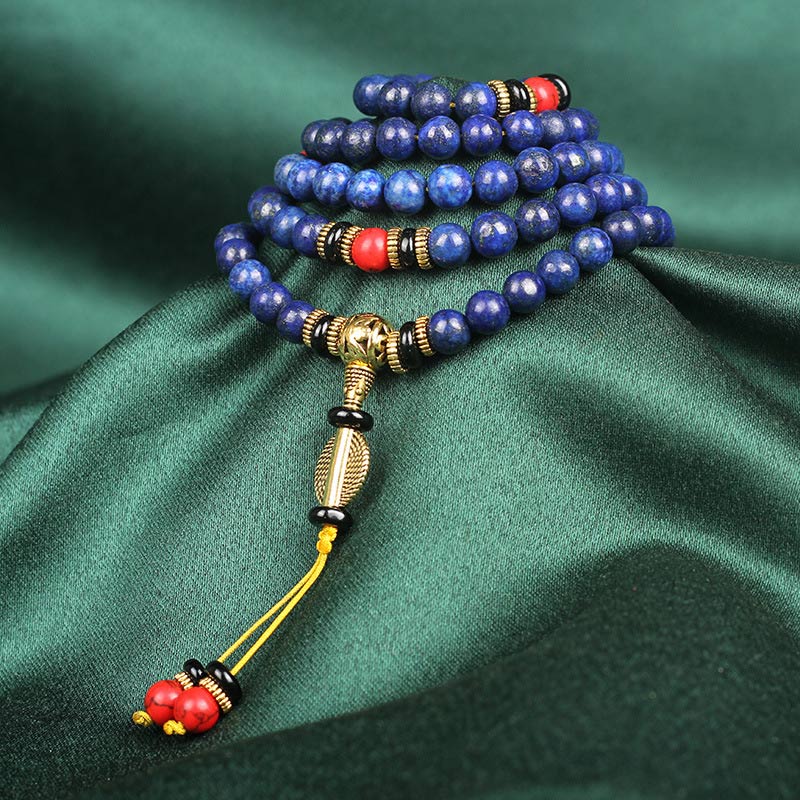 Carmiora Tibetisches Mala Lapislazuli Positives Armband