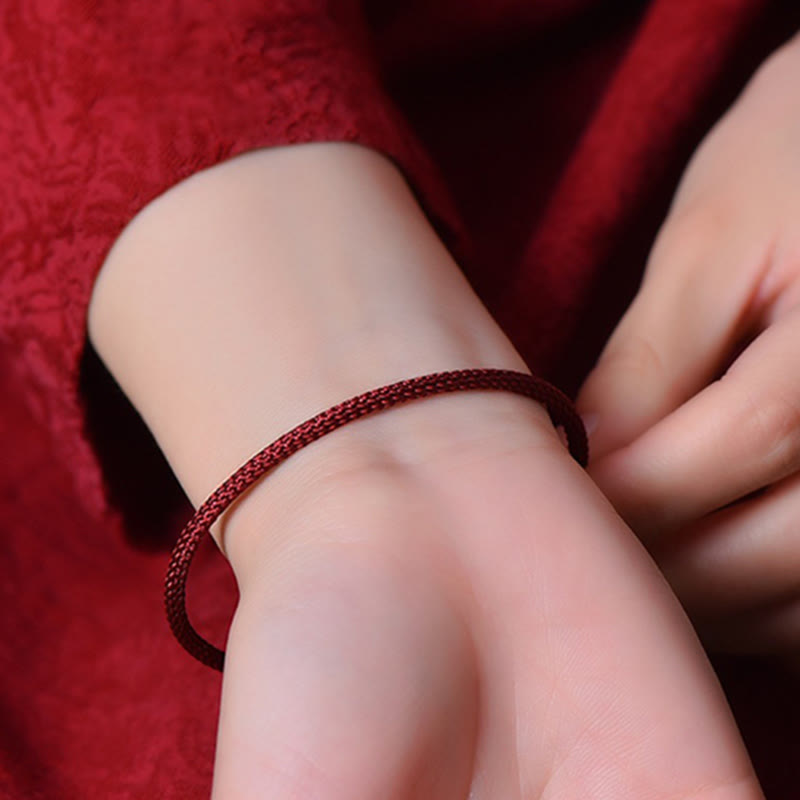 Carmiora Schlichtes Design, handgefertigtes Glücksgeflecht-Manschettenarmband
