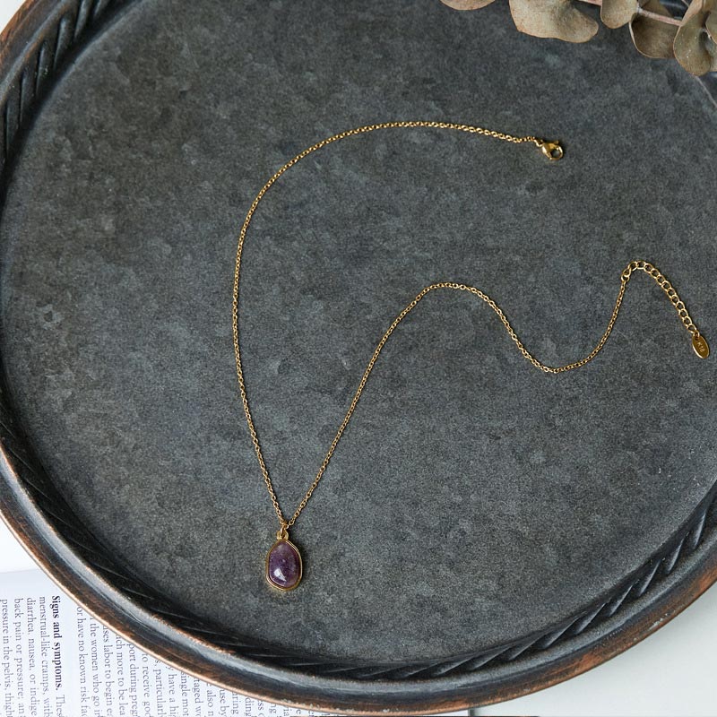 Carmiora natürlicher grüner Aventurin-Amethyst-Rosenquarz-Segen-Halskettenanhänger