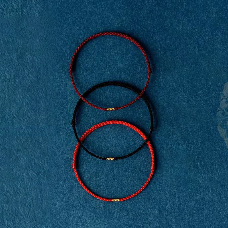 Carmiora Lucky Golden Bead geflochtenes Armband-Fußkettchen