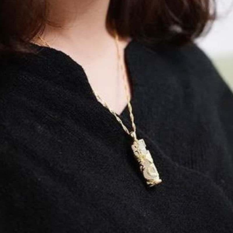 Carmiora Jade Drache Phönix Kupfer Segen Harmonie Halskette Anhänger