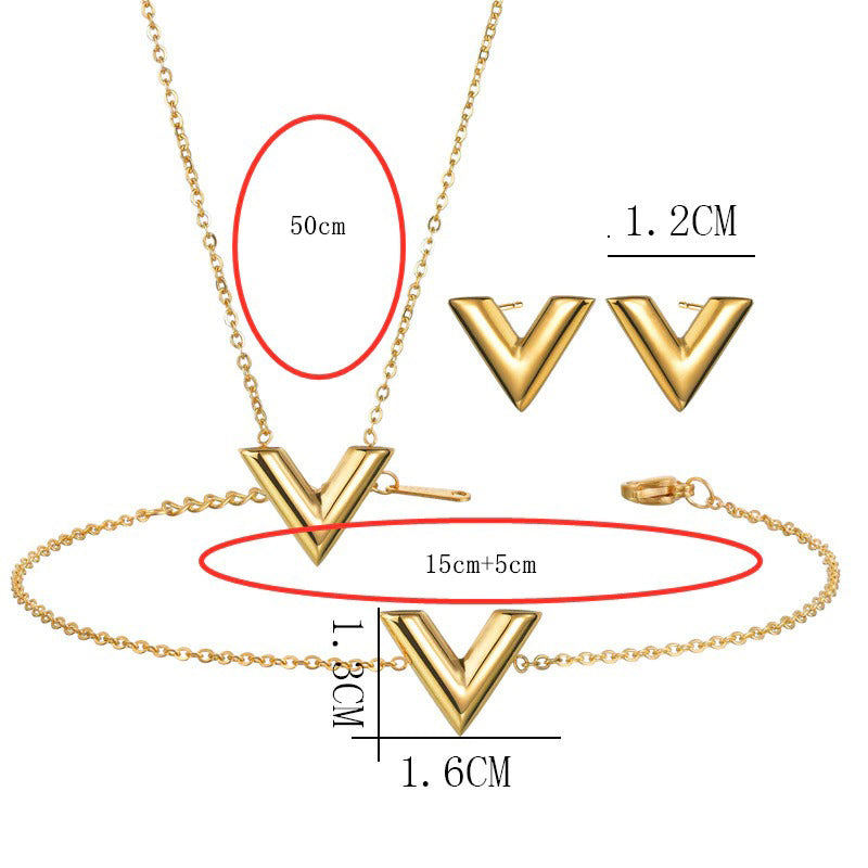Zarte V-förmige geometrische Schlüsselbeinkette Anhänger Halskette Schmuck Sets