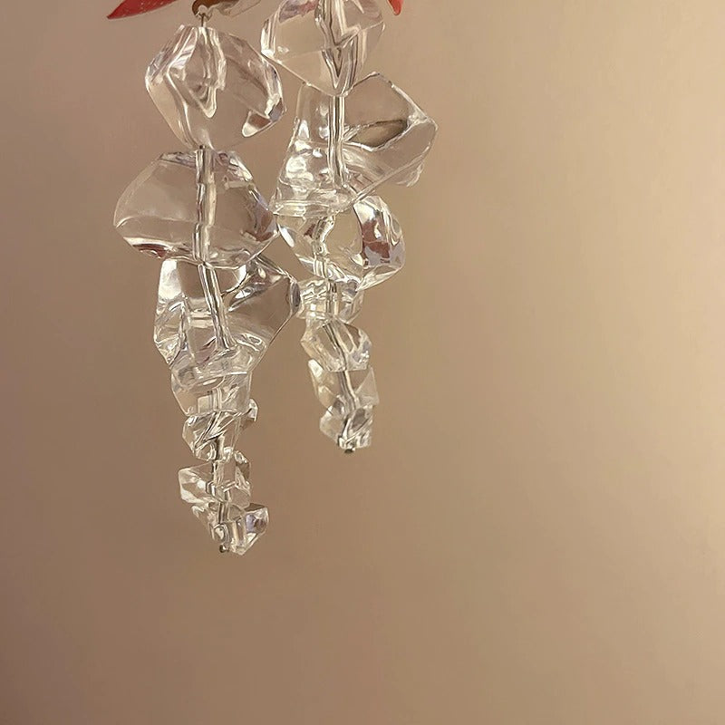 Glasähnliche Statement-Ohrringe aus Acryl