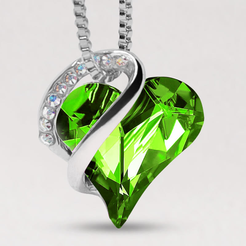 Carmiora Liebesherz-Halskettenanhänger mit Geburtsstein und heilender Energie