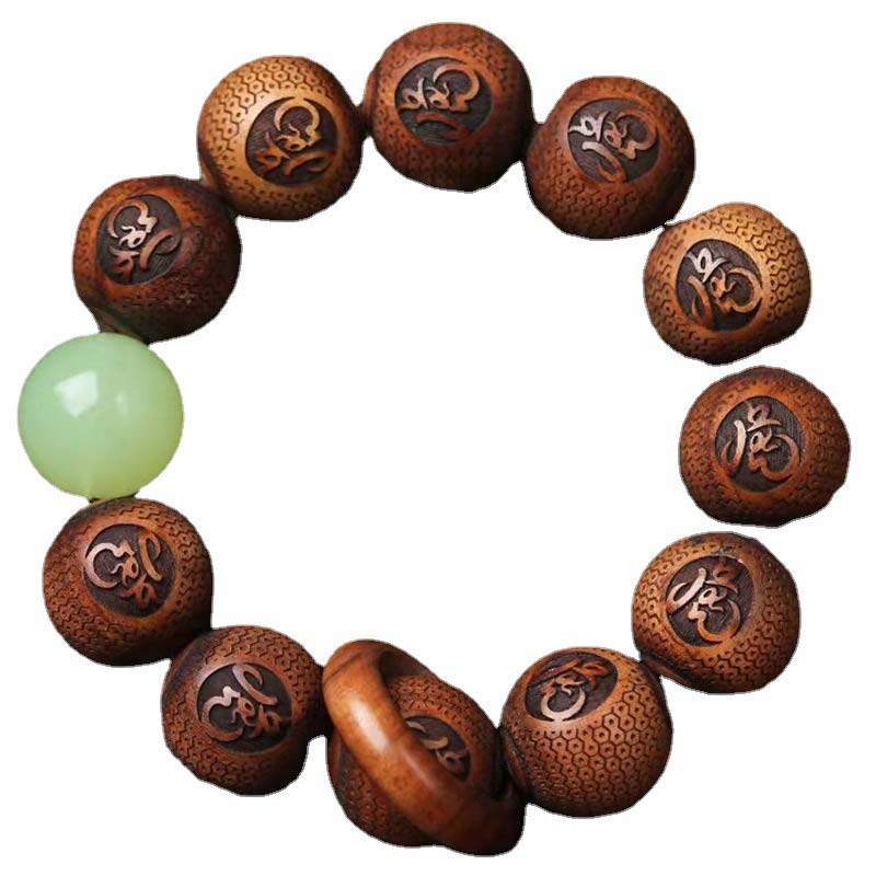 Carmiora Tibetisches Palisander-Gravur-Tigerschutzarmband