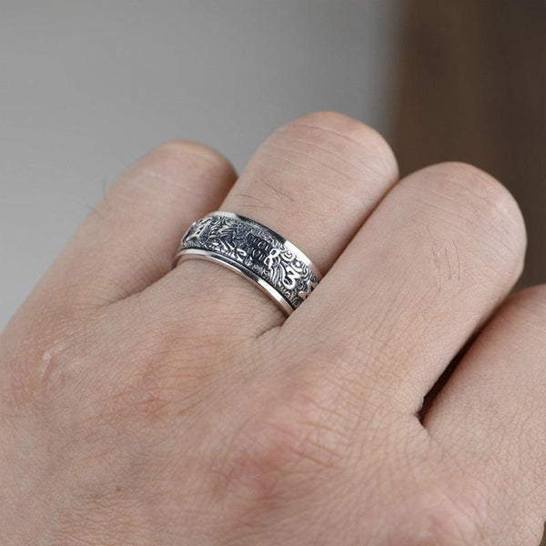 Fei Buddhismus Schrift Spinner Ring