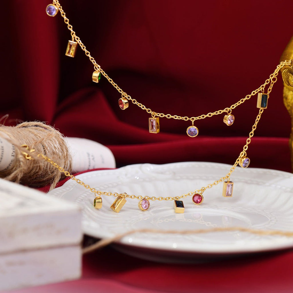 Festliche Edelsteinkollektion (Halskette/Armband)