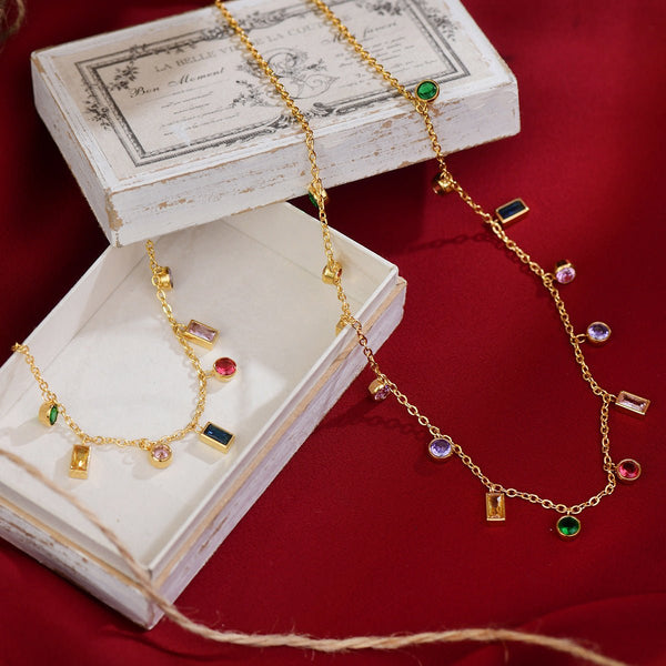 Festliche Edelsteinkollektion (Halskette/Armband)