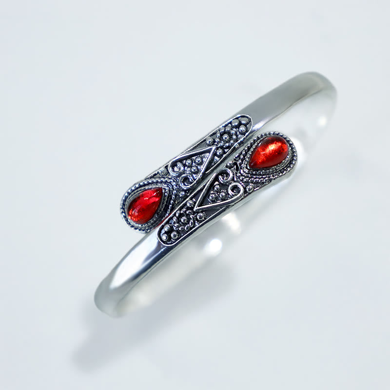 Carmiora Zirkon Wassertropfen Muster Heilung Manschettenarmband Armreif