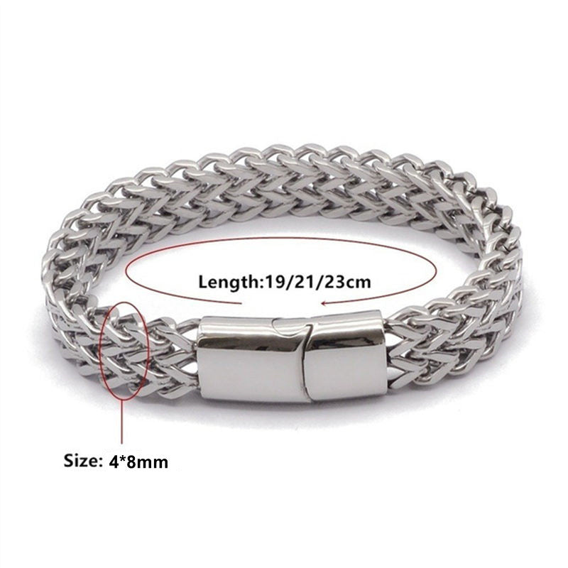 Carmiora Fischschuppen-Armband mit magnetischer Schnalle, Titanstahl, Balance-Armband