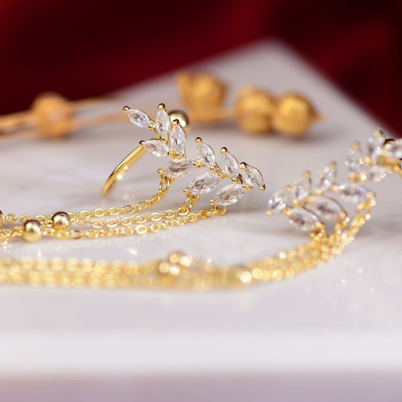 Florale Tropfenohrringe - Esther