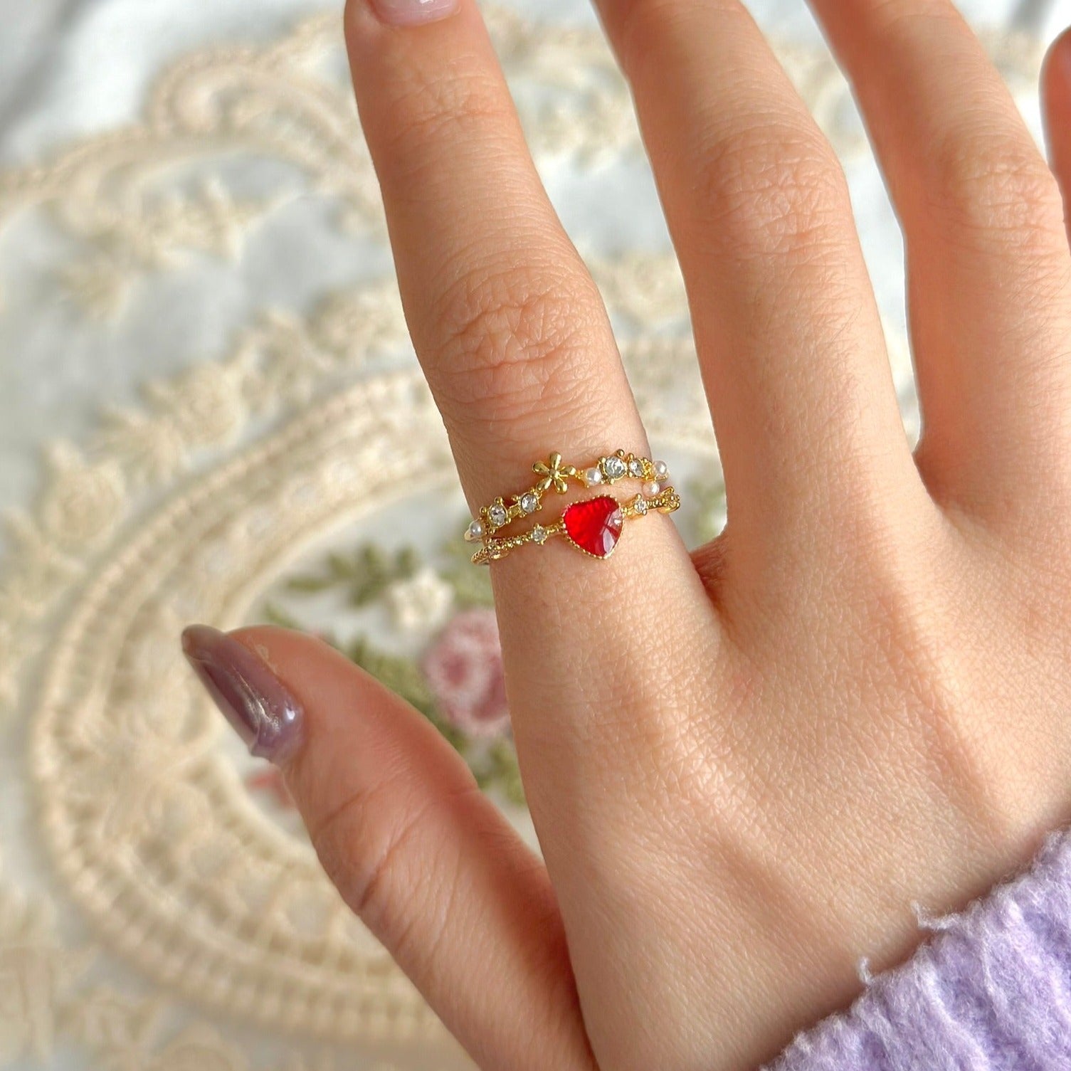 Blumenherzring - Jaimie