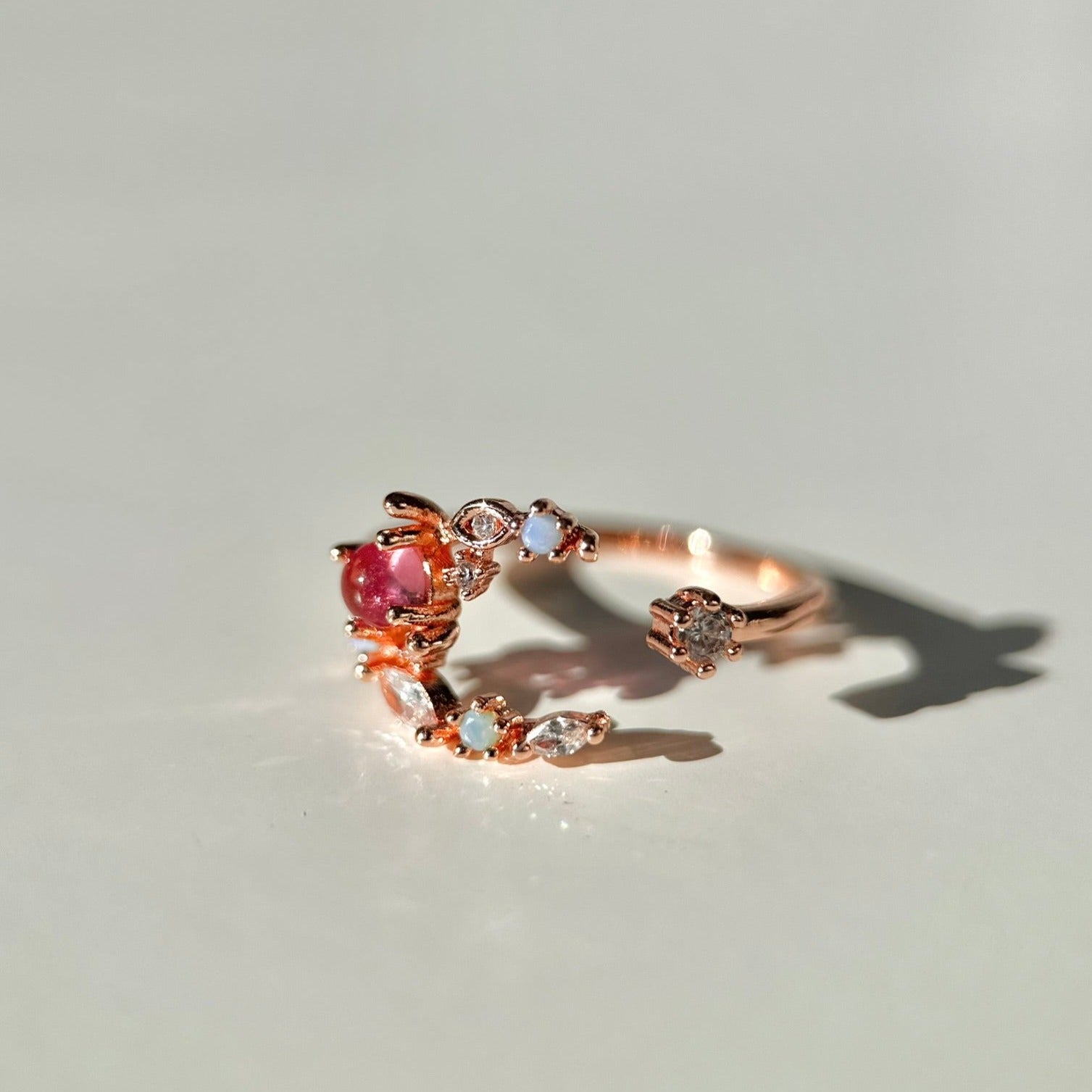 Floraler Mondring (Rot/Pink)