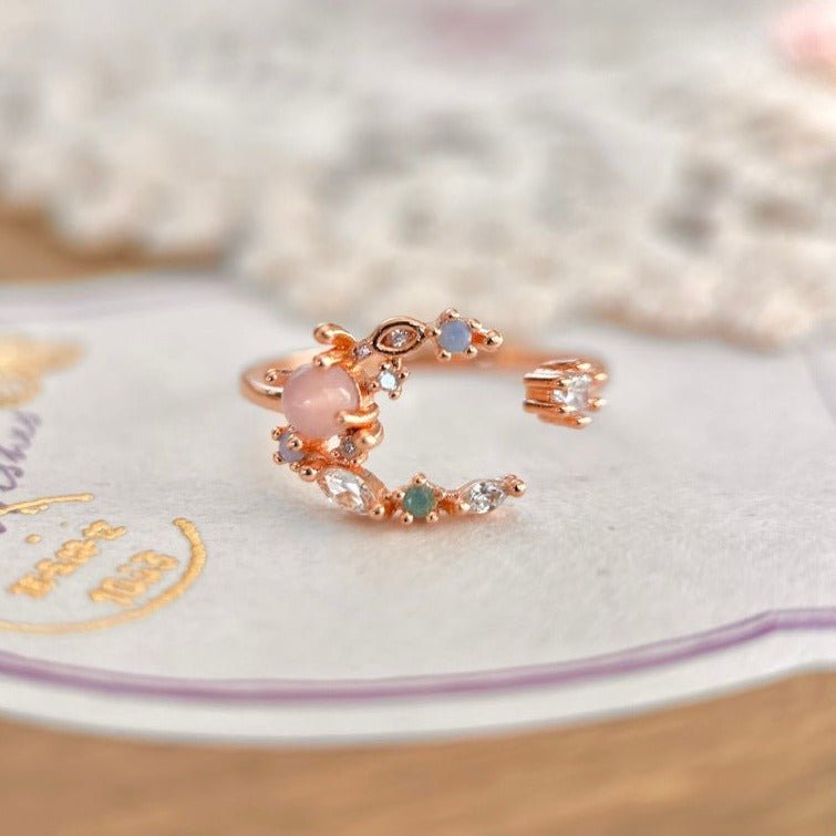 Floraler Mondring (Rot/Pink)