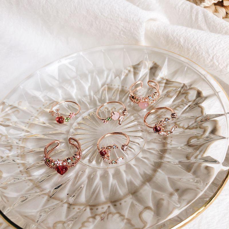 Floraler Mondring (Rot/Pink)